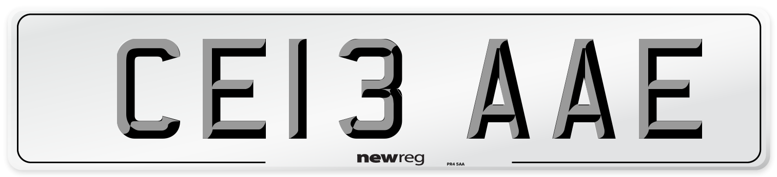 CE13 AAE Number Plate from New Reg